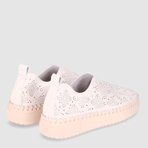 Zapatos de Piel Sintética - Beig - Tacón: 4 cm