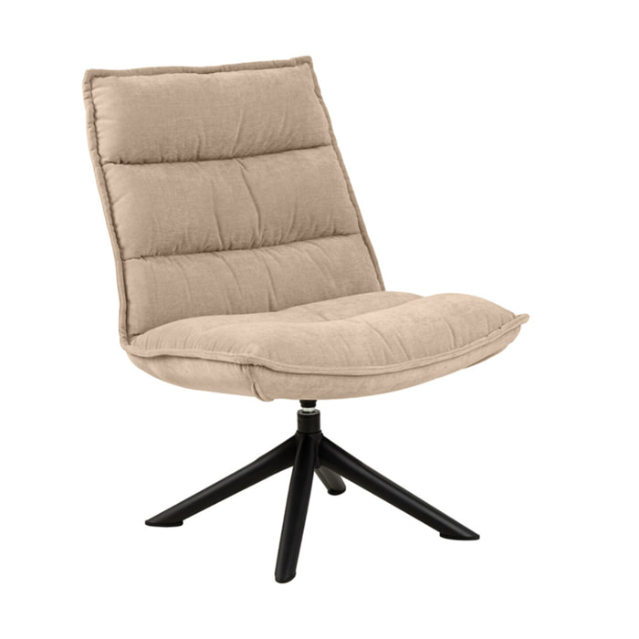 Mellow - fauteuil pivotant - en tissu - pieds en acier - Beige