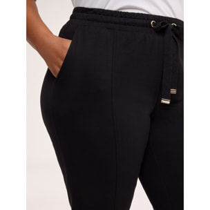 Fiorella Rubino - Joggers in cotone con coulisse in vita - Nero