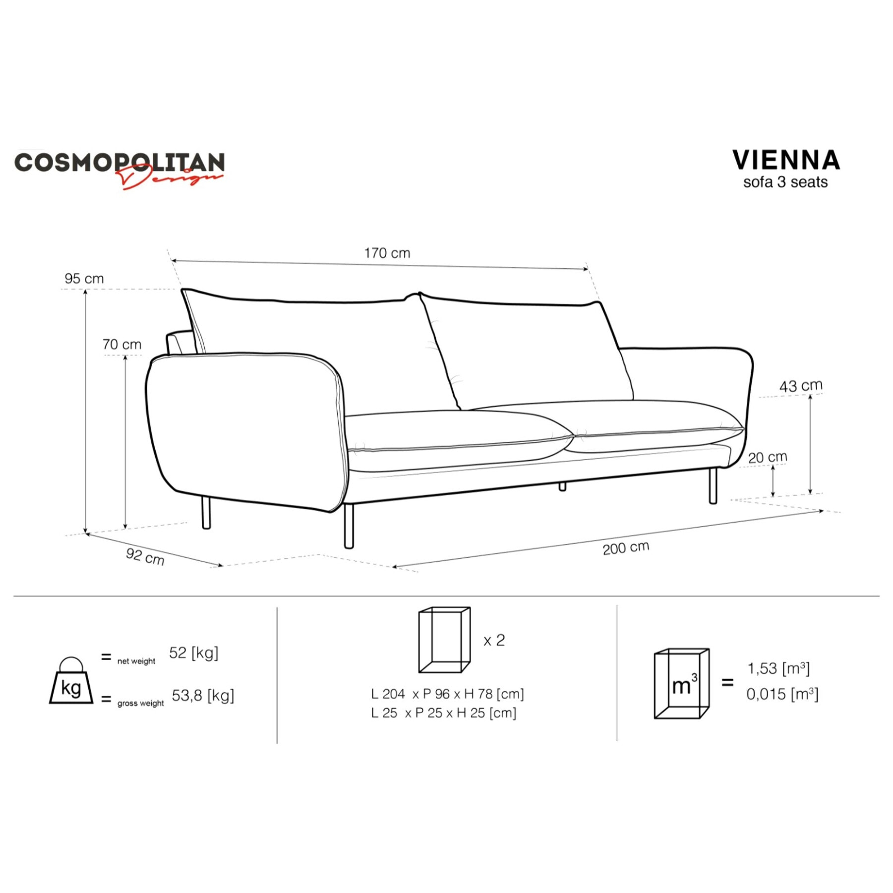 Canapé "Vienna" 3 places en bouclé beige