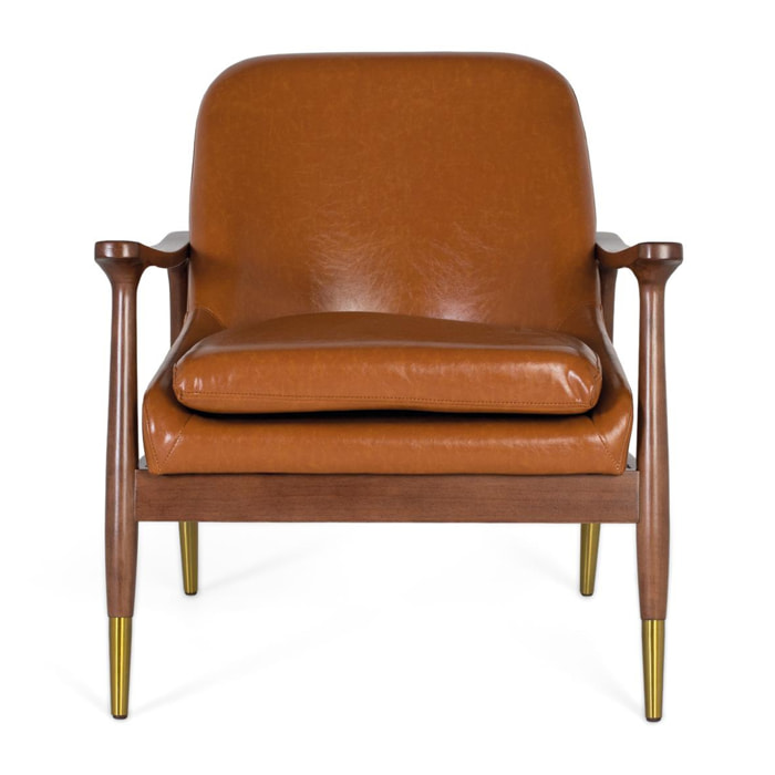 Sillón de Tapizado Pu 75 Cm Estilo Vintage Moderno