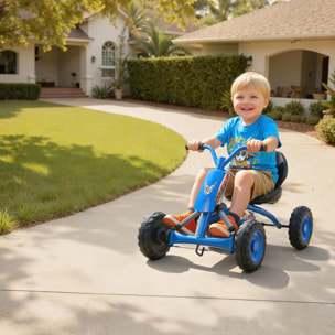 Kart Pedales, Go Kart con Ruedas PP, Marco de Acero, Carga 30 kg, para Niños y Niñas de 2-5 Años, Azul