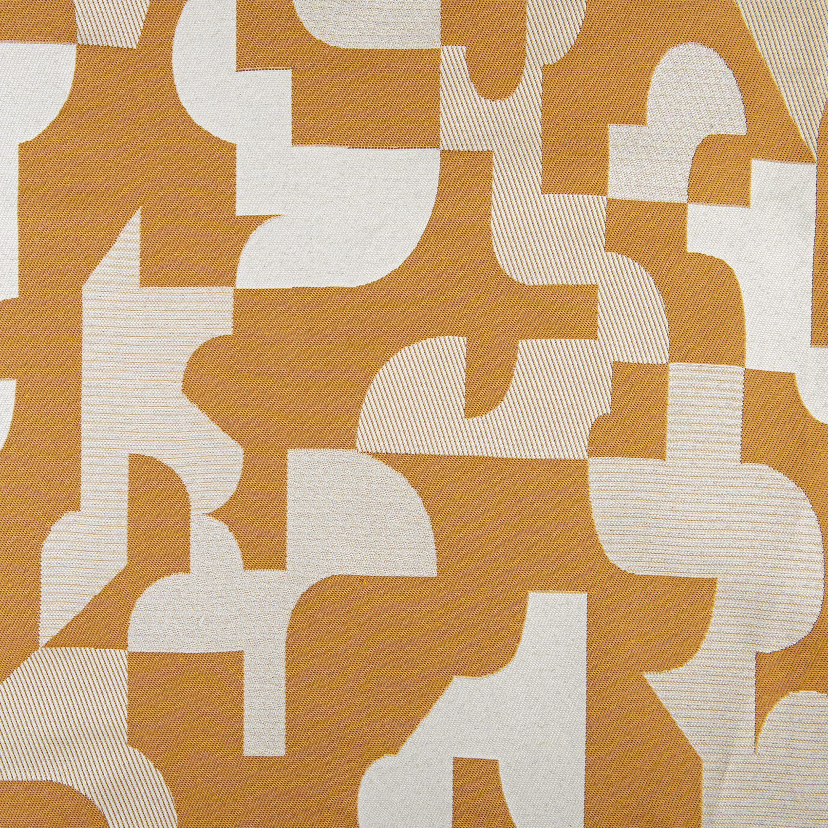 Rideau jacquard géométrique texturé rétro - Jaune moutarde