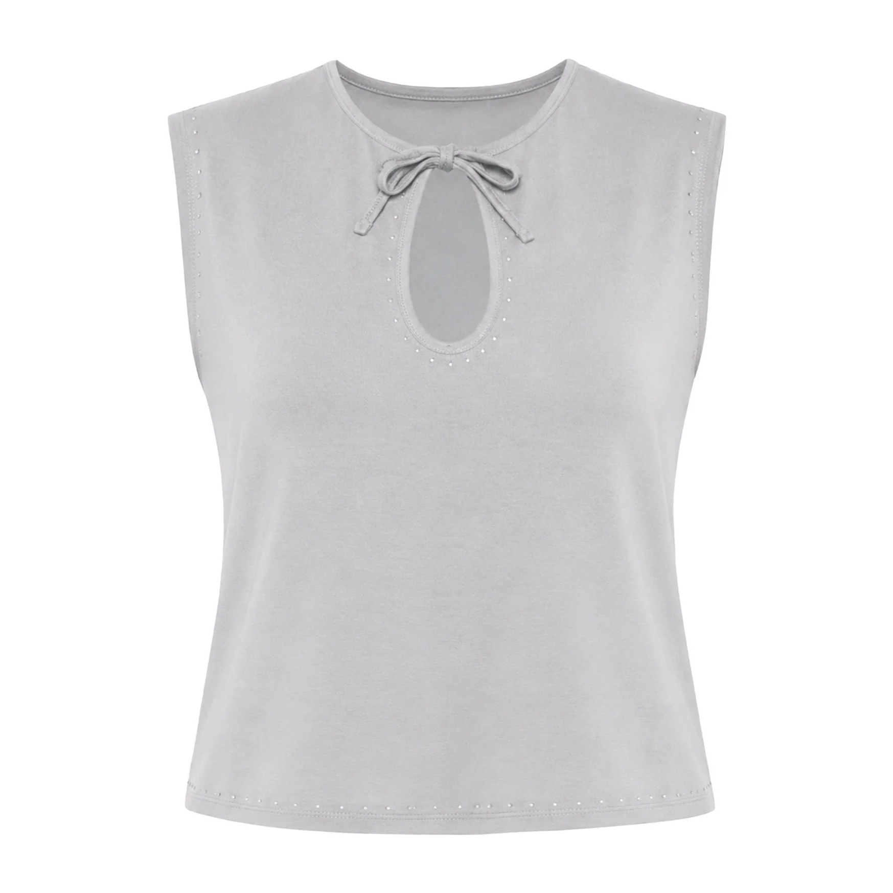 Top de mujer con cuello cut out y lazada