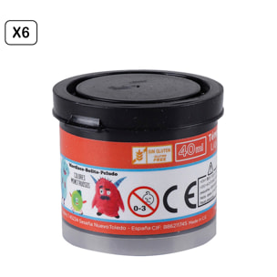 PACK 6 UDS TÉMPERA 40 ml NEGRO