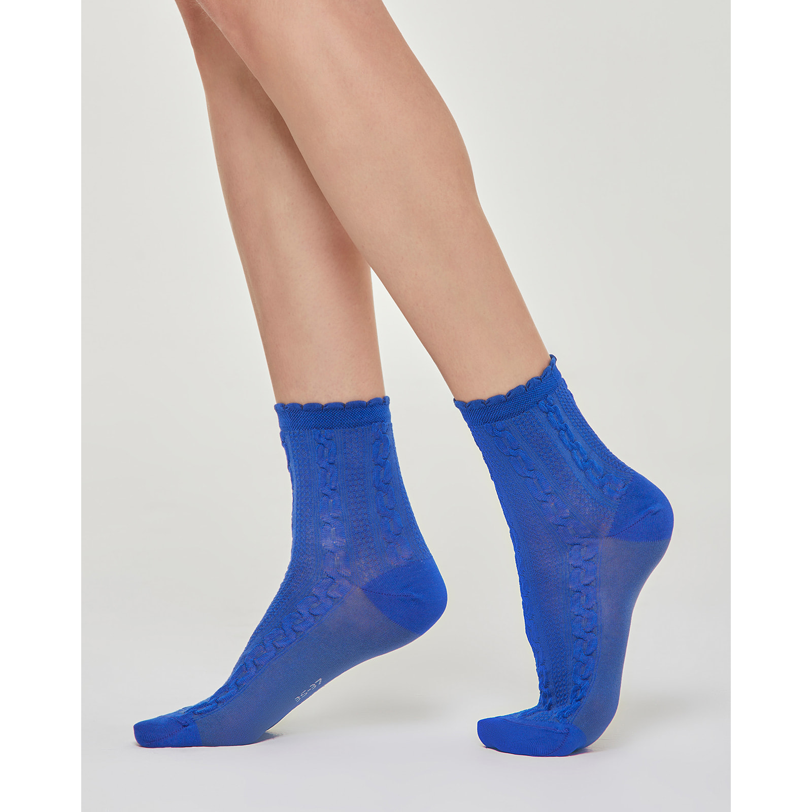 CALZINO COTONE ADELE CON DECORAZIONE TRECCE