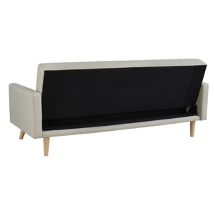 Canapé scandinave convertible 3 places en tissu beige VANSO