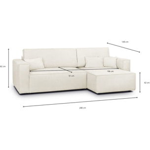 Canapé d'angle convertible 4 places en tissu chenille - LIVIA