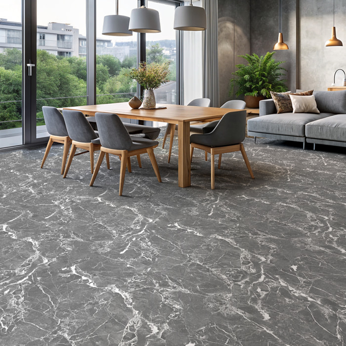 Revêtement sticker sol - MARBRE DE TRIESTE - Rouleau adhésif Protection Anti-dérapant