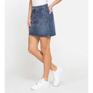 MINIGONNA IN DENIM 13 OZ CON TASCHE
