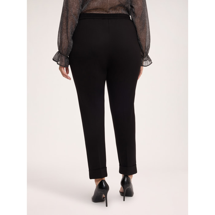 Fiorella Rubino - Pantaloni New York in Punto Milano - Nero