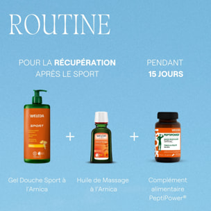 WELEDA - LOT Huile de massage Arnica 2x50ml + 1x100ml - Vegan* - Certifié Natrue**- Flacon pompe 100ml et flacon 50ml