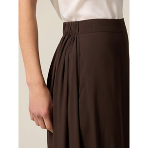 Oltre - Falda línea A de viscosa - Marrón