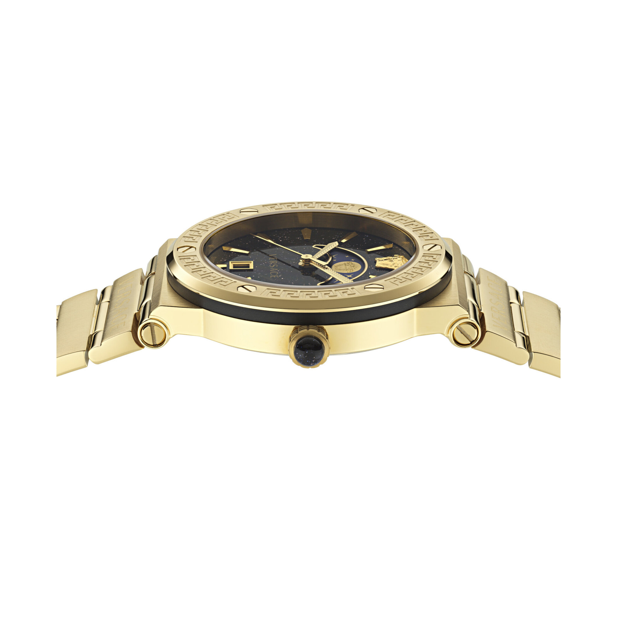Versace Reloj Analógico De Cuarzo. Greca Logo Moonphase