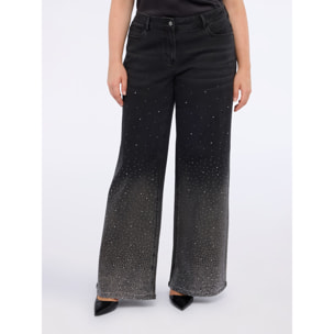 Fiorella Rubino - Jeans de pierna ancha con puntos de luz efecto degradado - Negro
