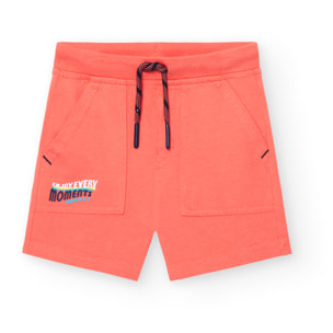 Bermudas bÃ¡sicas para niÃ±o estampadas de color naranja