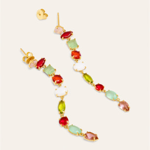 Orecchino Drop Orchid Argento Placcato Oro