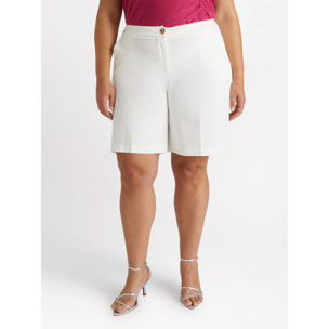 Fiorella Rubino - Pantalón bermuda de punto Milano - Blanco