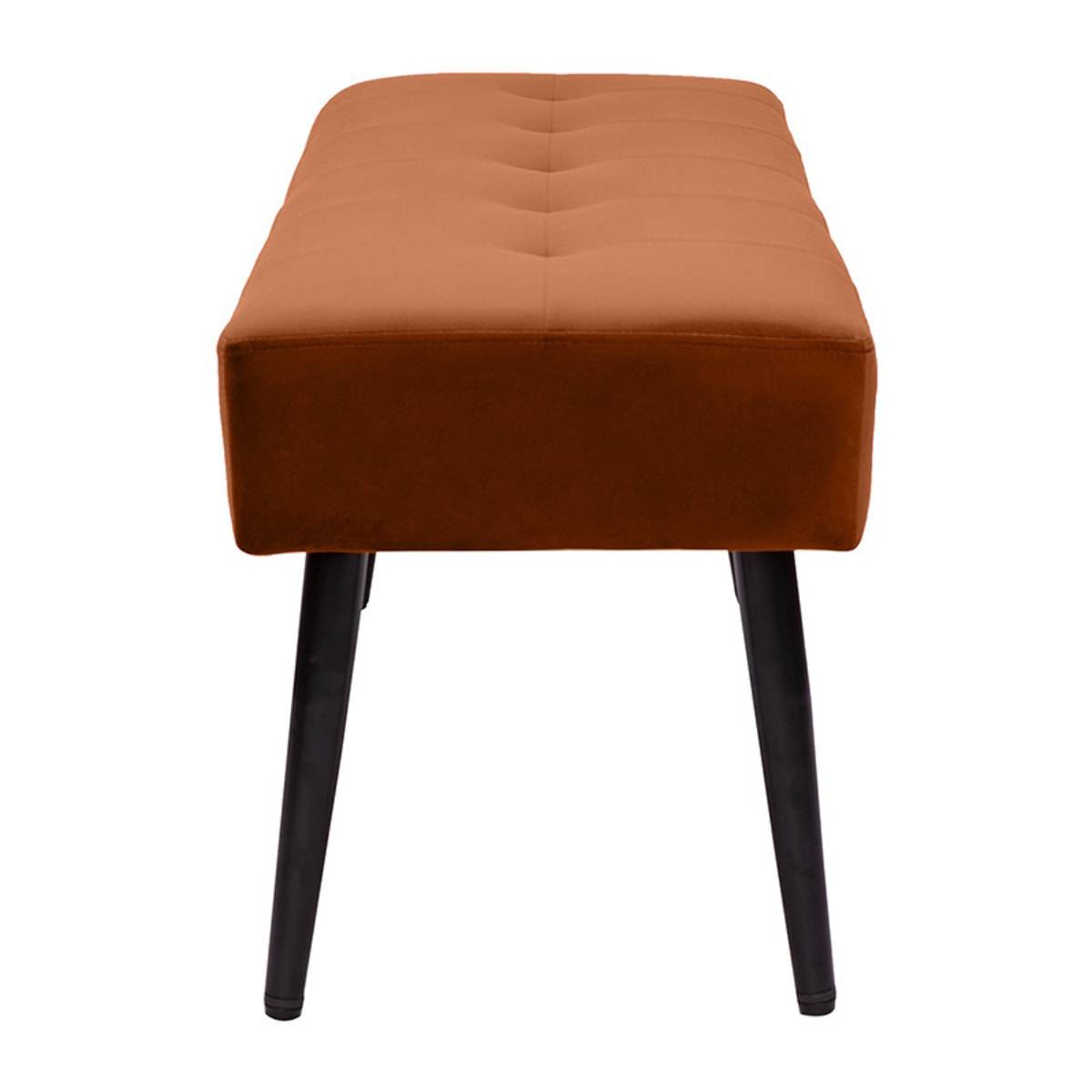Banc design capitonné en velours terre brûlée et métal noir L95 cm GUESTA