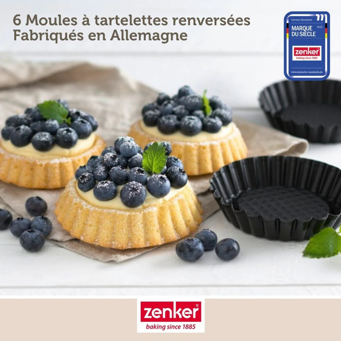 Lot de 6 moules à tartelettes 10 cm Zenker Black Metallic