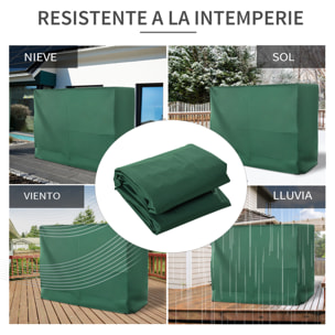 Funda Balancín Jardín Funda Columpio Jardín Exterior Cubierta de Columpio con Cordones Ajustables Impermeable Anti-UV 240x133x185 cm Verde