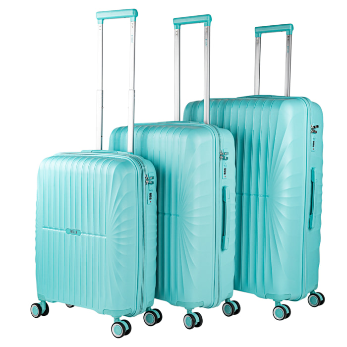 Juego De Maletas Rígidas Pp Jaslen Crawley Menta