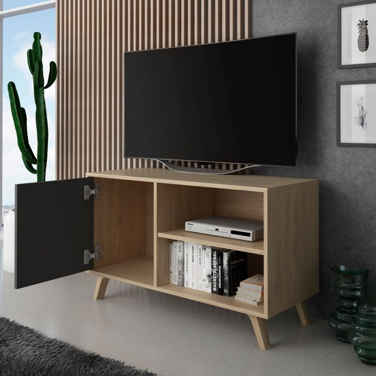 Mueble TV Wind 100 Puccini - Gris Antracita