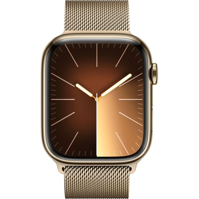 Montre connectée APPLE WATCH Serie 9 Cellular 45mm Acier/Or Milanais Or Loop