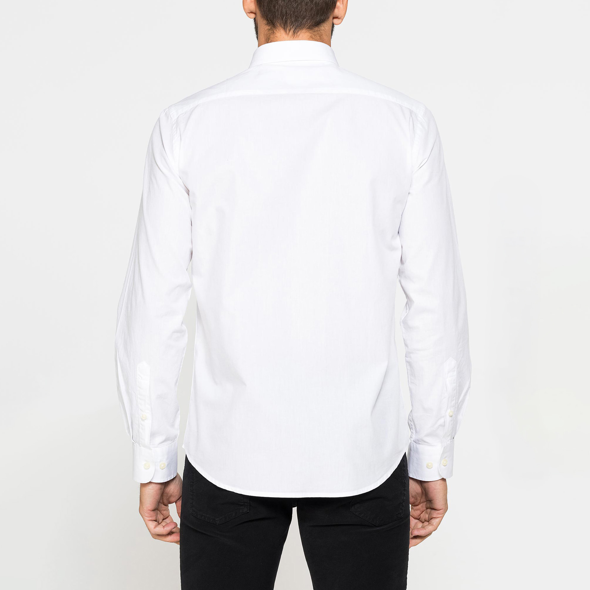 CAMICIA FANTASIA TINTO FILO CON COLLO BUTTON-DOWN