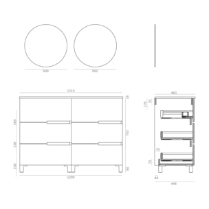 Ensemble de salle de bain MEMPHIS 6C, Alday, 120 cm, Teka