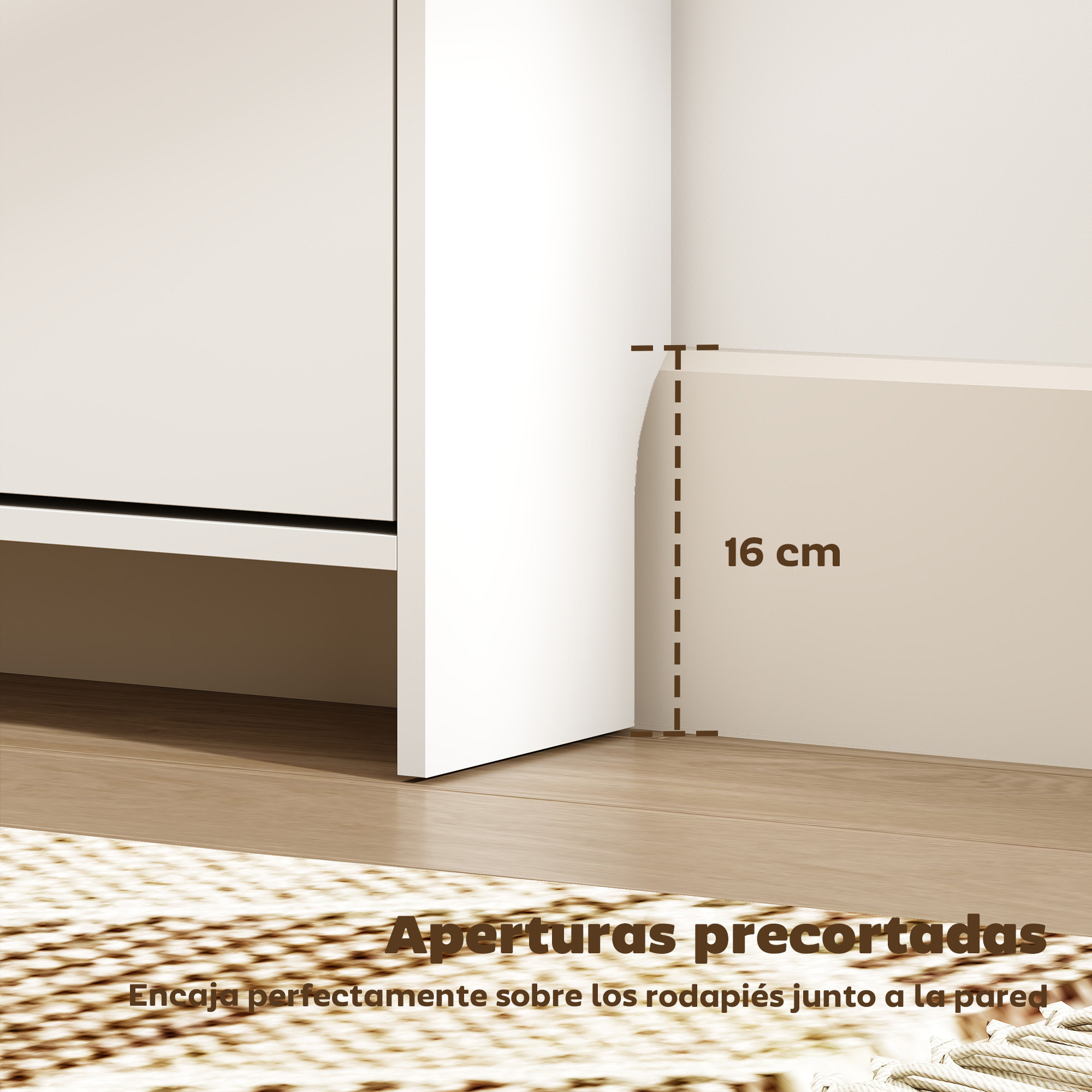 Cubre Radiadores con Zapatero, Cubreradiador de MDF, 152x19x81 cm, Cubierta para Radiador con 2 Cajones Abatibles, Diseño Moderno de Listones, para Salón, Dormitorio, Blanco