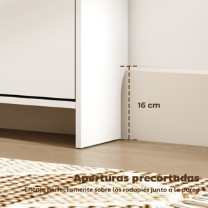 Cubre Radiadores con Zapatero, Cubreradiador de MDF, 152x19x81 cm, Cubierta para Radiador con 2 Cajones Abatibles, Diseño Moderno de Listones, para Salón, Dormitorio, Blanco
