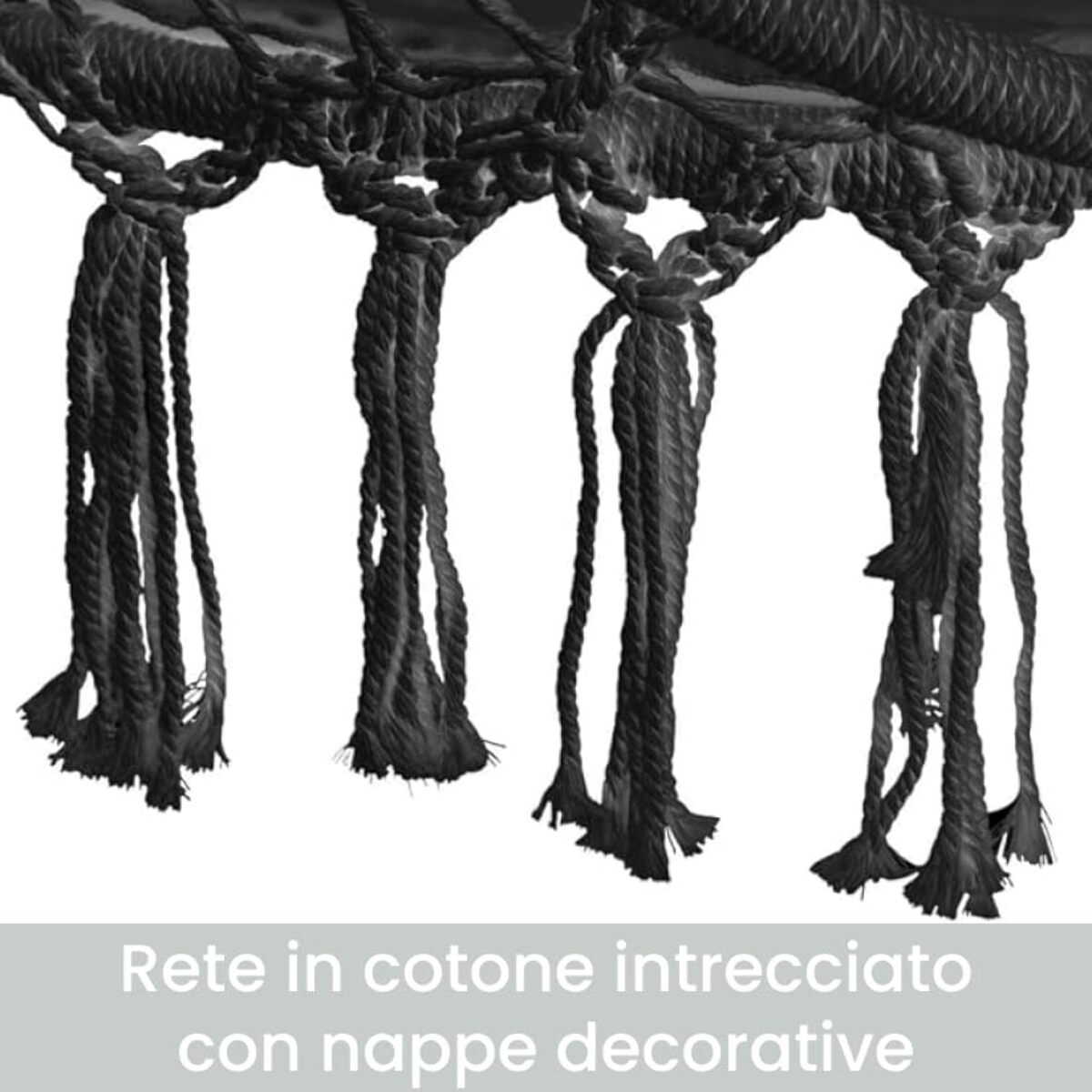 Amaca da Giardino Poltrona Sospesa Amaca da Appendere Macramè con Cuscino | Dondolo ad Uncinetto (Bianco)