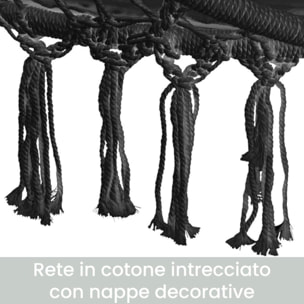 Amaca da Giardino Poltrona Sospesa Amaca da Appendere Macramè con Cuscino | Dondolo ad Uncinetto (Bianco)