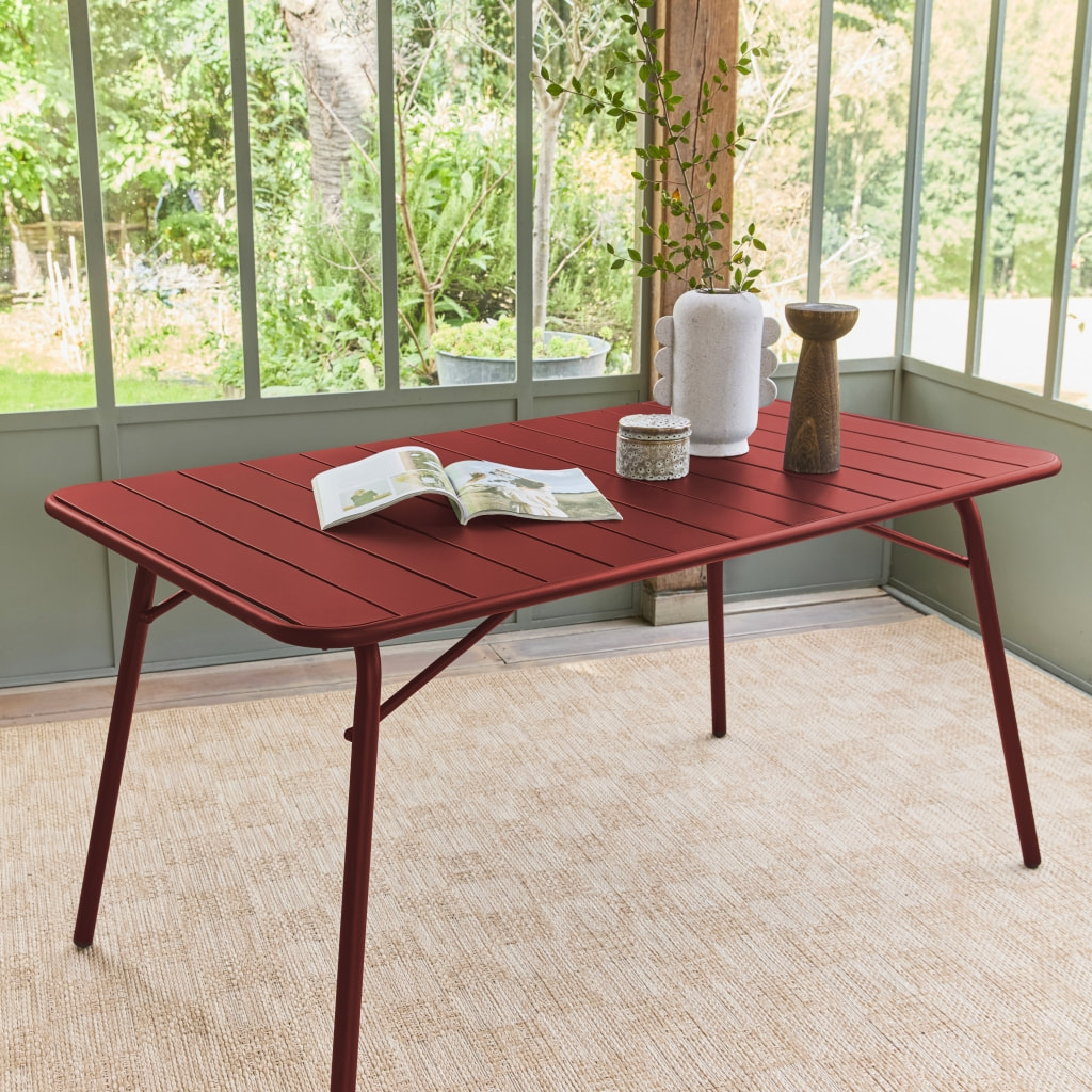 Table de jardin pliante métal 6 places AMÉLIA