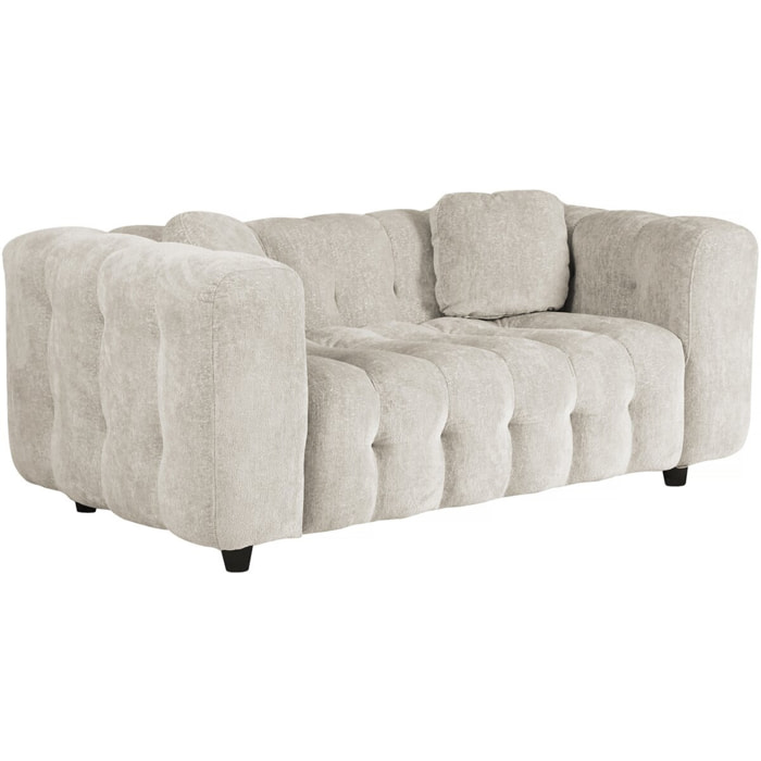 Canapé droit en tissu chenille "Vendome" - 2 places - Beige
