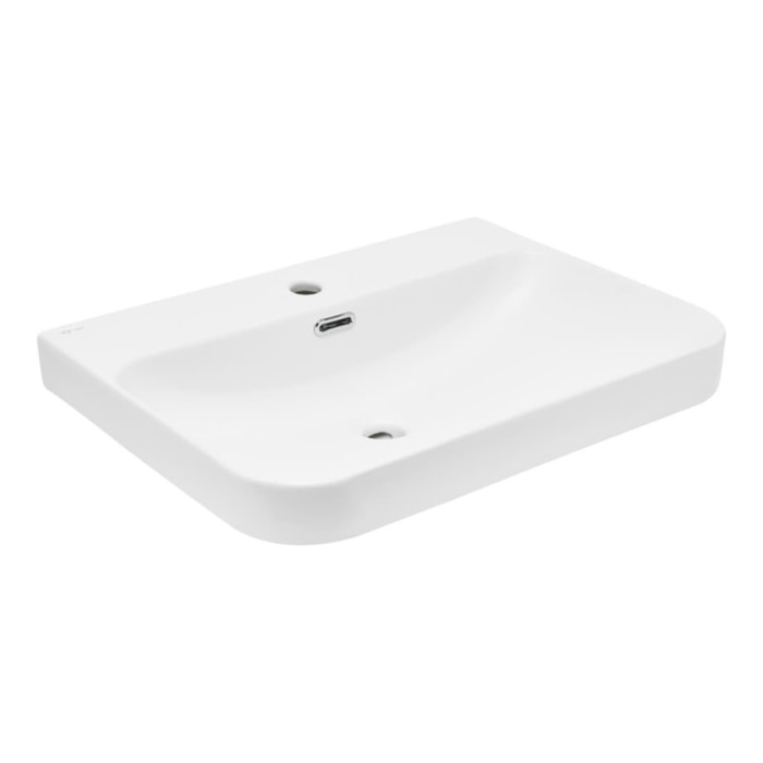 Meuble lavabo Swiss Aqua Technologies Fusion 60,5x46 cm blanc mat, trou pour robinet au milieu SATFUS6046MW