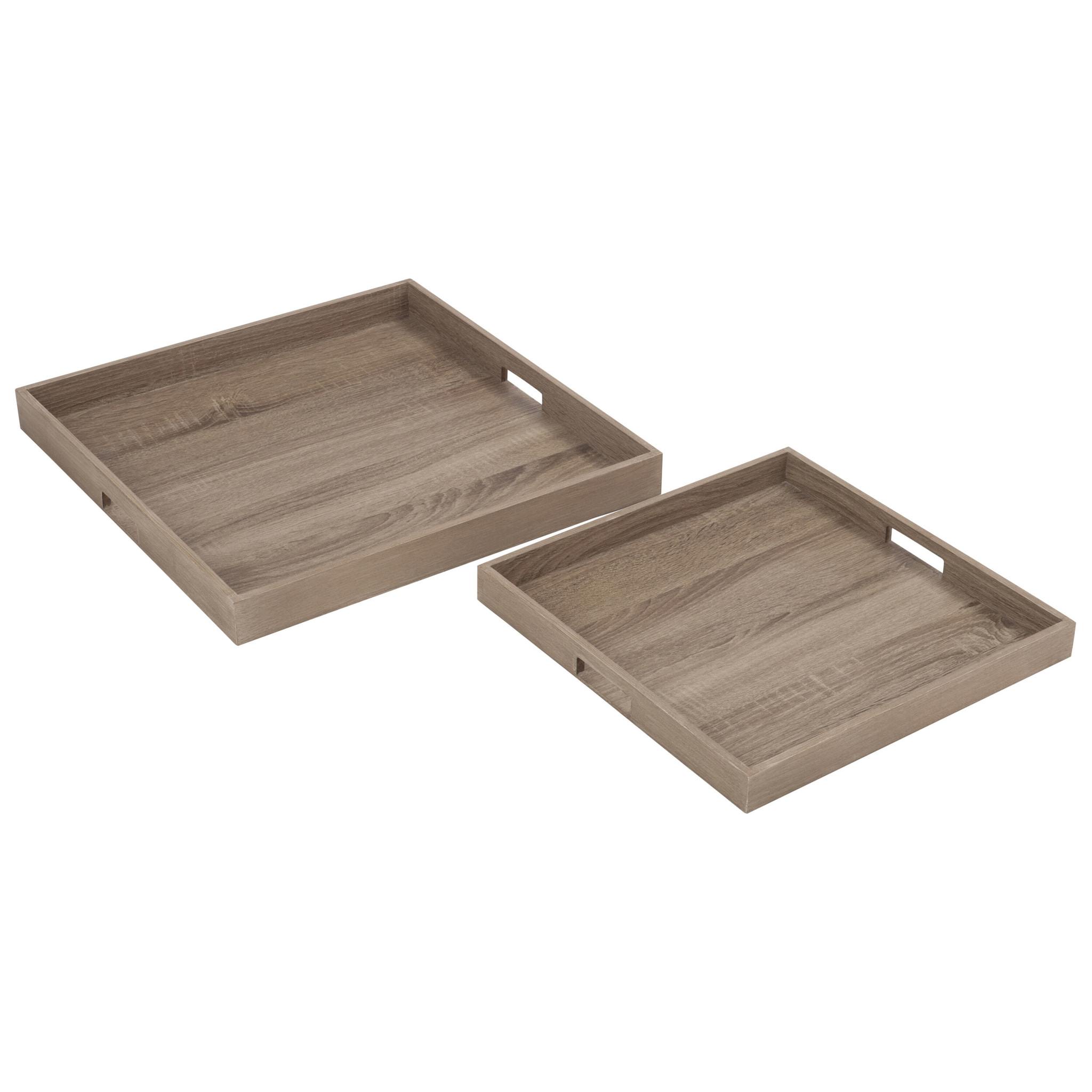 J-Line plateau Square - plateau - bois - naturel - 2 pièces