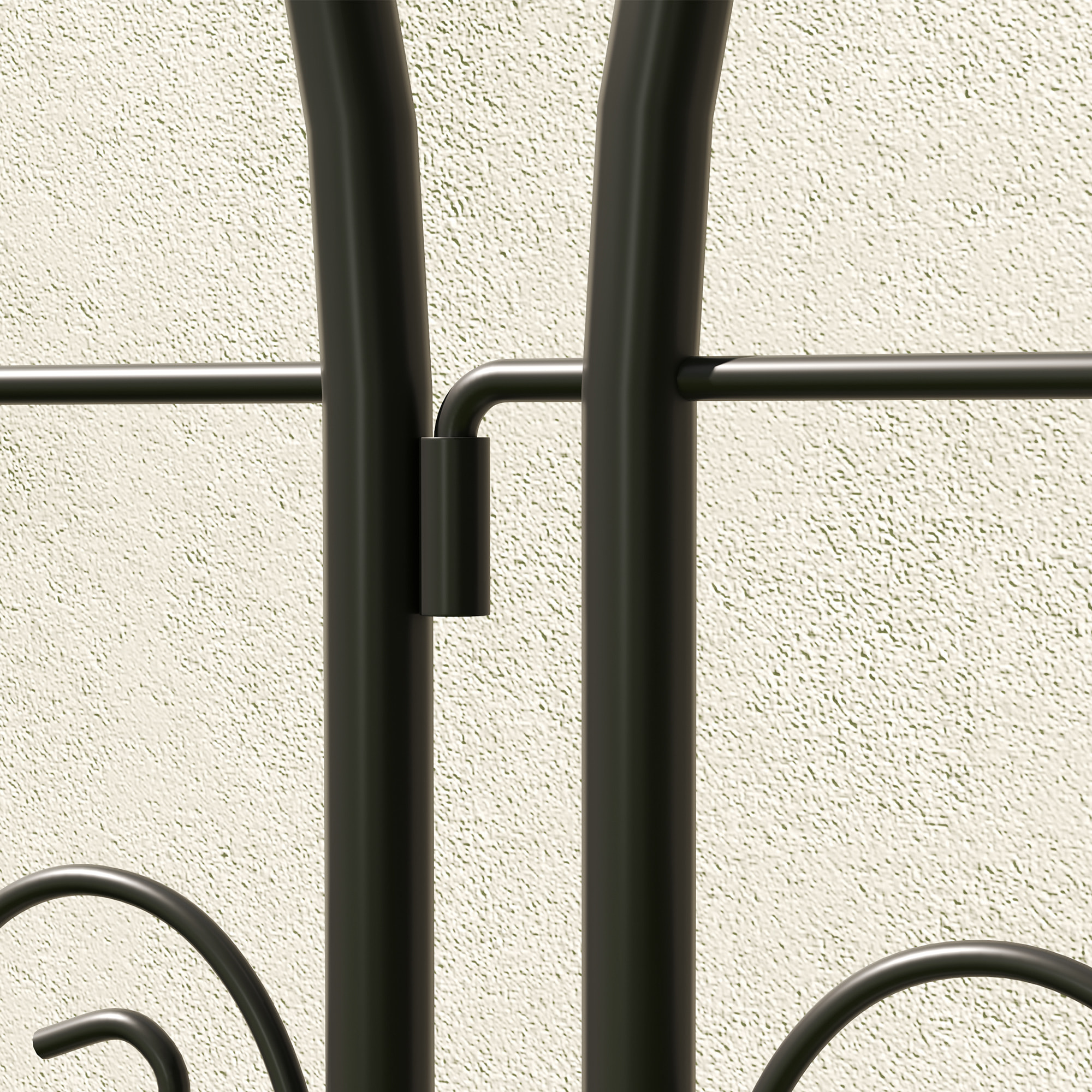 Treillis de jardin effet fer forgé oiseau - 2 supports plantes grimpantes - 50 x 150 cm - métal époxy noir