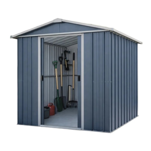 Abri de jardin métal gris Yardmaster 3,85 m² + kit d'ancrage