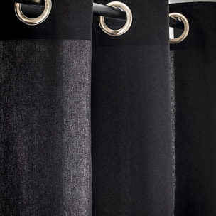 Rideau occultant à oeillets 140x260cm réglisse