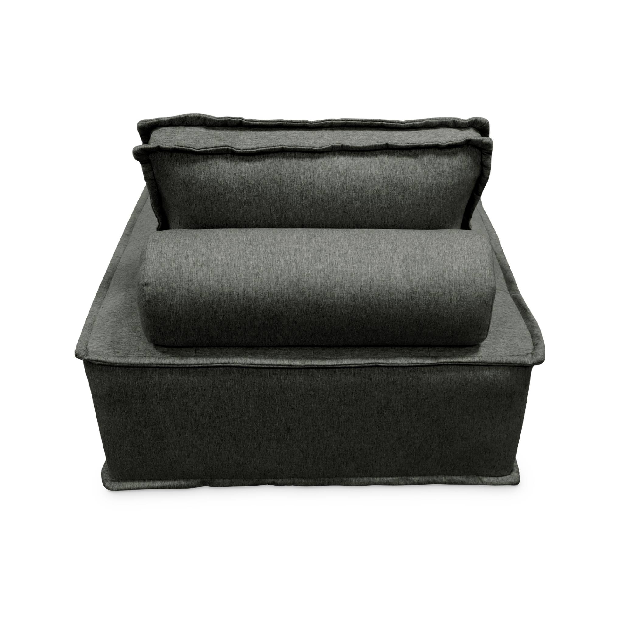 Ensemble chauffeuses DAO pour canapé modulable en tissu capitonné 4 places gris foncé