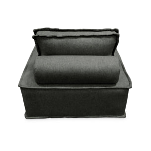 Ensemble chauffeuses DAO pour canapé modulable en tissu capitonné 4 places gris foncé