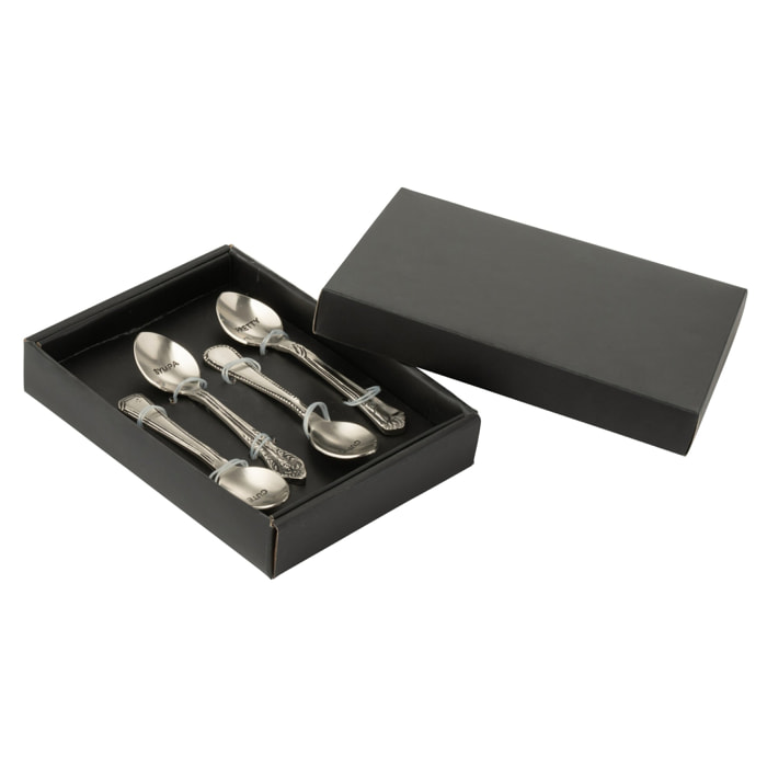 J-Line cuillère - laiton - argent - boîte de 4