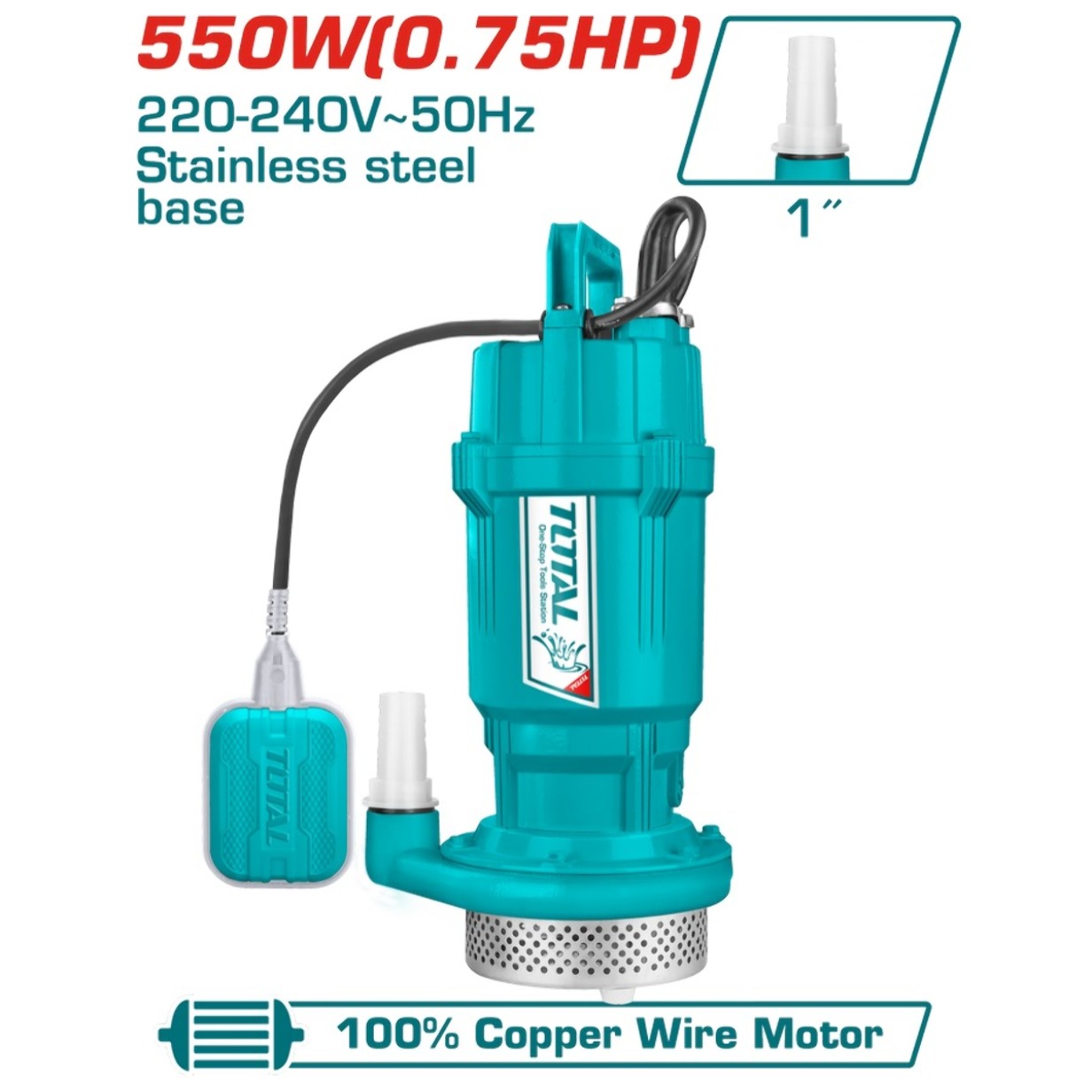 Pompa Sommersa Acque Chiare 550W - 0,75HP