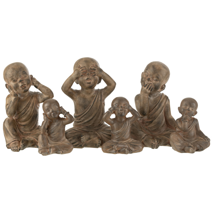 J-Line figurine Moine - polyrésine - brun - large - 3 pcs