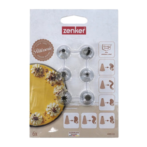 Lot de 6 douilles à pâtisserie en inox petit modèle Zenker Smart Pastry