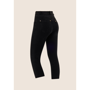Pantaloni capri effetto denim con 5 tasche