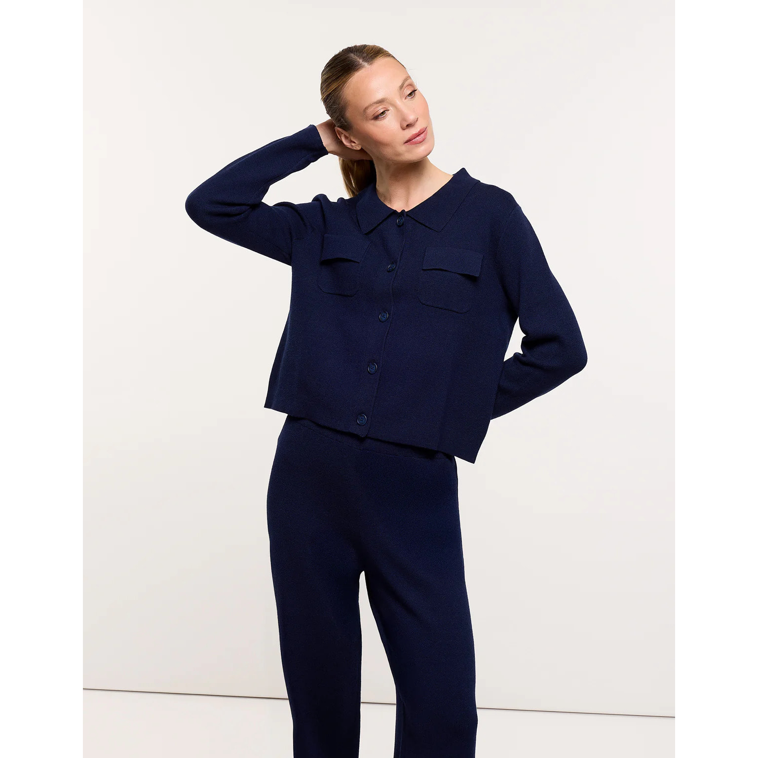 Chaqueta de Punto Azul Marino - Ramphara