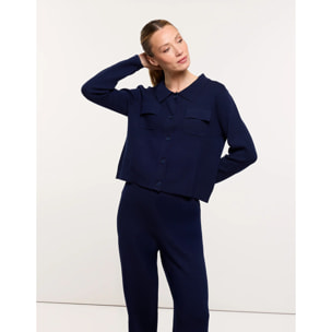 Chaqueta de Punto Azul Marino - Ramphara